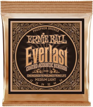 ERNIE BALL 2546 Everlast Coated Phosphor Bronze Medium Light 12-54 Струны для акустической гитары P02546-2 - фото 2761