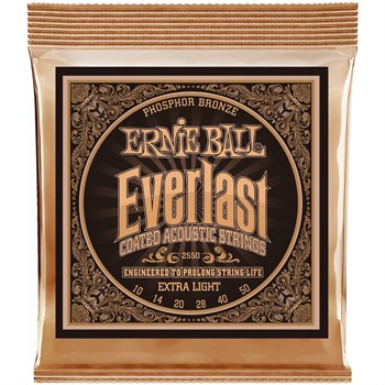 ERNIE BALL 2550 Everlast Coated Phosphor Bronze Extra Light 10-50 - Струны для акустической гитары 2550 - фото 2983