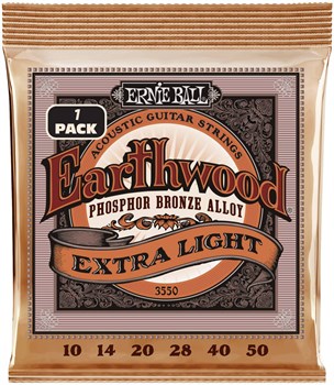 ERNIE BALL 3550 Earthwood Phosphor Bronze Extra Light 1 Pack 10-50 - Струны для акустической гитары P03550-1 - фото 4664