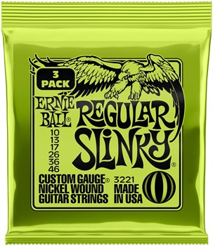 ERNIE BALL 3221 Nickel Wound Slinky Regular 3 Pack 10-46 - Струны для электрогитары P03221 - фото 4756