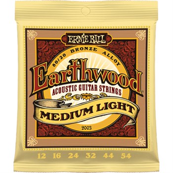 ERNIE BALL 2003 Earthwood 80/20 Bronze Medium Light 12-54 - Струны для акустической гитары P02003-2 - фото 8606