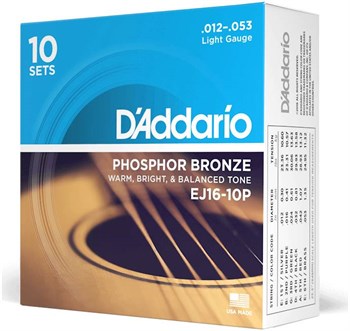 D'ADDARIO EJ16-10P - Струны для акустической гитары EJ16-10P-2 - фото 8633