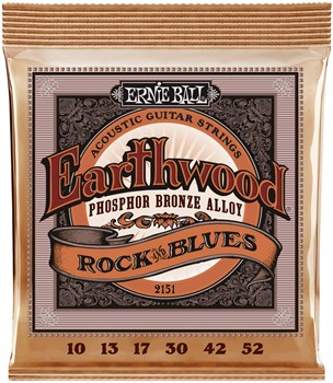 ERNIE BALL 2151 Earthwood Phosphor Bronze Rock and Blues 10-52 - Струны для акустической гитары P02151-2 - фото 8693