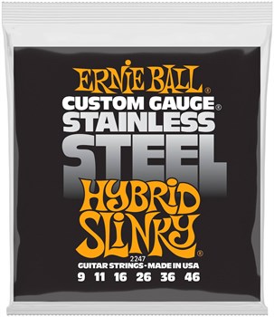 ERNIE BALL 2247 Stainless Steel Slinky Hybrid 9-46 - Струны для электрогитары P02247-2 - фото 8900