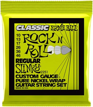 ERNIE BALL 2251 Classic Rock n Roll Pure Nickel Slinky Regular 10-46 - Струны для электрогитары P02251-2 - фото 8904