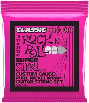 ERNIE BALL 2253 Classic Rock n Roll Pure Nickel Slinky Super 9-42 - Струны для электрогитары P02253-2 - фото 8906