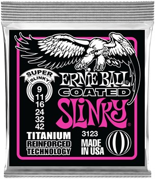 ERNIE BALL 3123 RPS Coated Titanium Slinky Super 9-42 - Струны для электрогитары P03123-2 - фото 8932