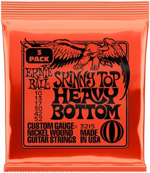 ERNIE BALL 3215 Nickel Wound Slinky Skinny Top Heavy Bottom 3 Pack 10-52 - Струны для электрогитары P03215-2 - фото 8938