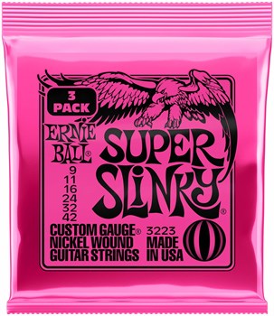 ERNIE BALL 3223 Nickel Wound Slinky Super 3 Pack 9-42 - Струны для электрогитары P03223-1 - фото 8942