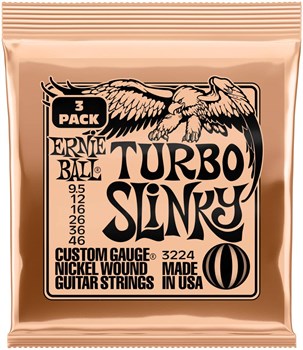 ERNIE BALL 3224 Nickel Slinky Turbo 3 Pack 9.5-46 - Струны для электрогитары P03224-1 - фото 8943