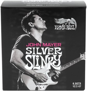 ERNIE BALL 3817 John Mayer Silver Slinky Nickel Wound 10.5-47 (pack 6) - Струны для электрогитары P03817-1 - фото 8958