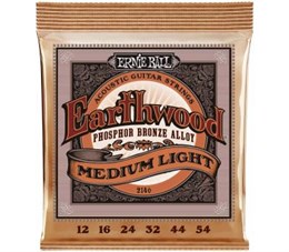 ERNIE BALL 2146 Earthwood Phosphor Bronze Medium Light 12-54 - Струны для акустической гитары Эрни Болл 2146