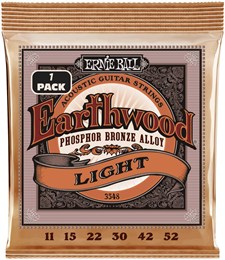 ERNIE BALL 3548 Earthwood Phosphor Bronze Light 1 Pack 11-52 - Струны для акустической гитары P03548-1