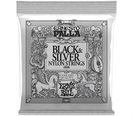 ERNIE BALL 2406 Ernesto Palla Black&Silver Nylon Medium 28-42 - Струны для классической гитары P02406-1