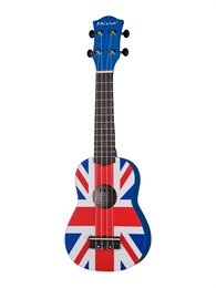 UK-300-21-YG Укулеле сопрано, с рисунком Union Jack, Mirra UK-300-21-YG-1