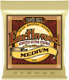 ERNIE BALL 2002 Earthwood 80/20 Bronze Medium 13-56 - Струны для акустической гитары P02002-2