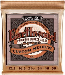 ERNIE BALL 2143 Earthwood Phosphor Bronze Custom Medium 12.5-56 - Струны для акустической гитары P02143-1