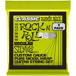 ERNIE BALL 3251 Pure Classic RnR Slinky Regular 3 Pack 10-46 - Струны для электрогитары P03251-1