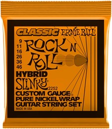 ERNIE BALL 2252 Classic Rock n Roll Pure Nickel Slinky Hybrid 9-46 - Струны для электрогитары P02252-2