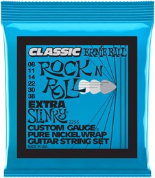 ERNIE BALL 2255 Classic Rock n Roll Pure Nickel Slinky Extra 8-38 - Струны для электрогитары P02255-2