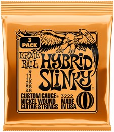 ERNIE BALL 3222 Nickel Wound Slinky Hybrid 3 Pack 9-46 - Струны для электрогитары P03222-2