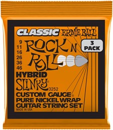 ERNIE BALL 3252 Pure Classic RnR Slinky Hybrid 3 Pack 9-46 - Струны для электрогитары P03252-1